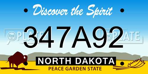 347A92 North Dakota License Plate