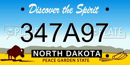 347A97 North Dakota License Plate