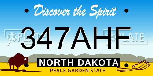 347AHF North Dakota License Plate