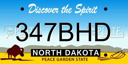 347BHD North Dakota License Plate