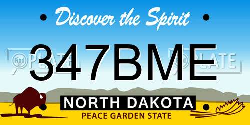 347BME North Dakota License Plate