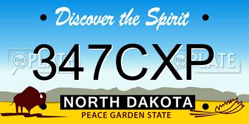 347CXP North Dakota License Plate