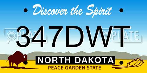 347DWT North Dakota License Plate