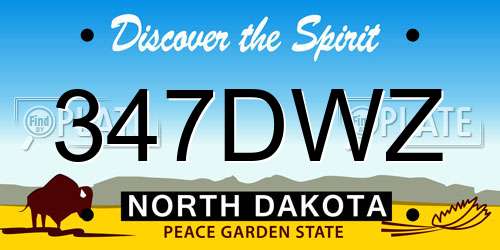 347DWZ North Dakota License Plate