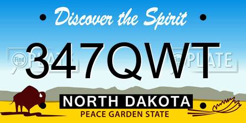 347QWT North Dakota License Plate