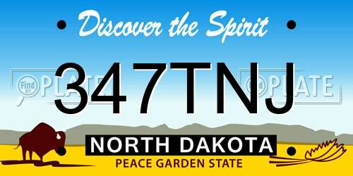 347TNJ North Dakota License Plate