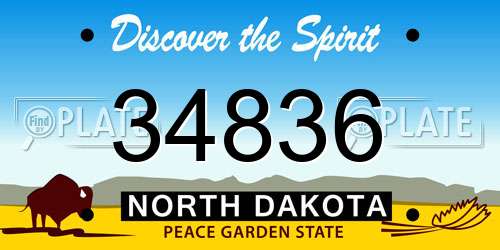 34836 North Dakota License Plate