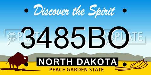 3485BO North Dakota License Plate