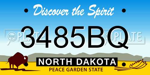 3485BQ North Dakota License Plate