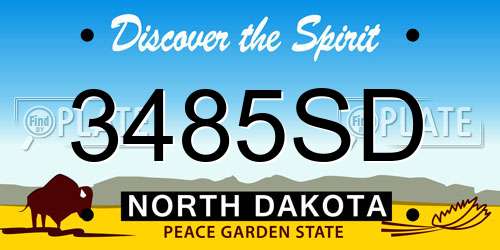3485SD North Dakota License Plate