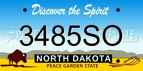 3485SO North Dakota License Plate