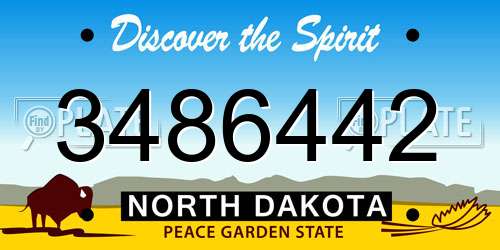 3486442 North Dakota License Plate