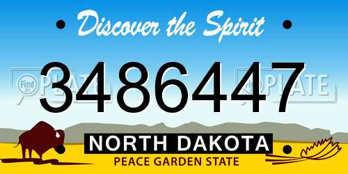 3486447 North Dakota License Plate
