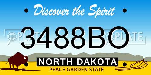 3488BO North Dakota License Plate