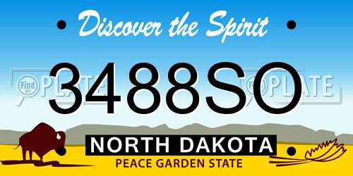 3488SO North Dakota License Plate