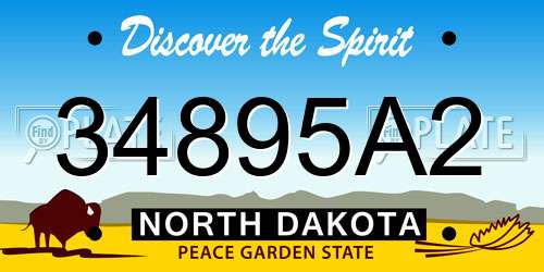 34895A2 North Dakota License Plate