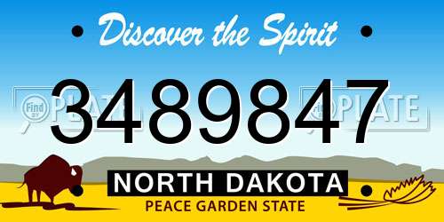 3489847 North Dakota License Plate