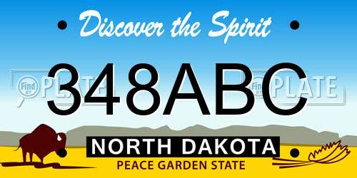 348ABC North Dakota License Plate