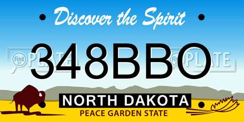 348BBO North Dakota License Plate
