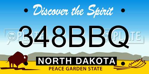 348BBQ North Dakota License Plate