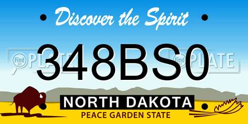 348BS0 North Dakota License Plate