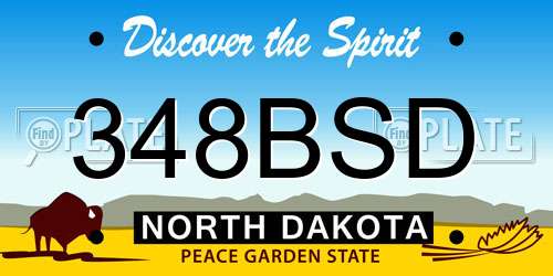 348BSD North Dakota License Plate