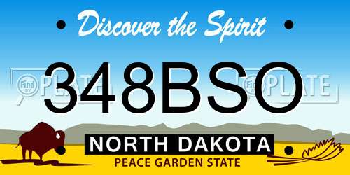 348BSO North Dakota License Plate