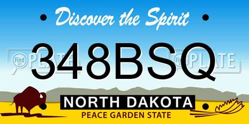 348BSQ North Dakota License Plate