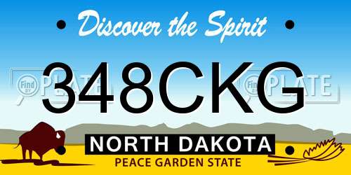 348CKG North Dakota License Plate