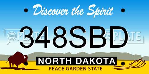 348SBD North Dakota License Plate