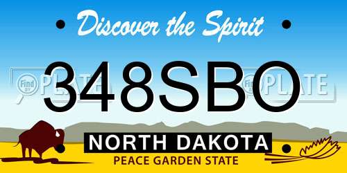 348SBO North Dakota License Plate