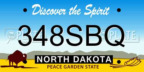 348SBQ North Dakota License Plate