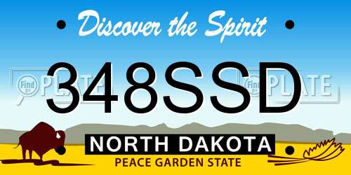 348SSD North Dakota License Plate
