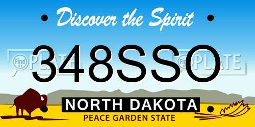 348SSO North Dakota License Plate