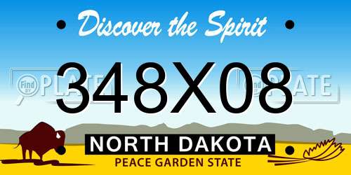 348X08 North Dakota License Plate