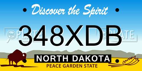 348XDB North Dakota License Plate