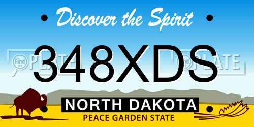 348XDS North Dakota License Plate