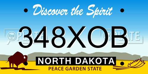 348XOB North Dakota License Plate