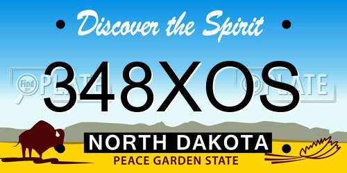 348XOS North Dakota License Plate