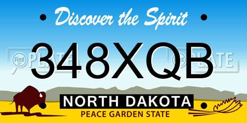 348XQB North Dakota License Plate