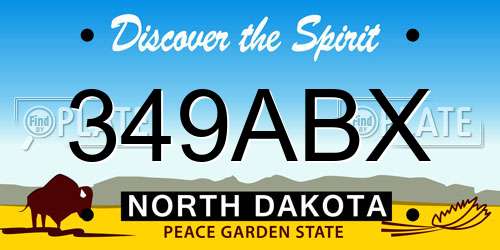 349ABX North Dakota License Plate