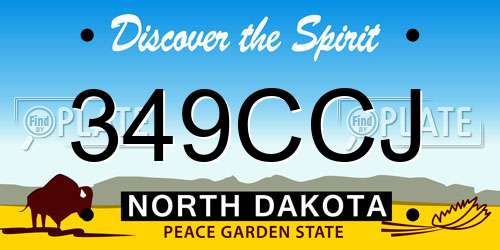 349CCJ North Dakota License Plate