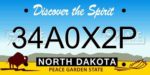 34A0X2P North Dakota License Plate