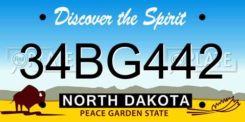 34BG442 North Dakota License Plate