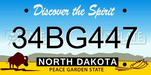 34BG447 North Dakota License Plate