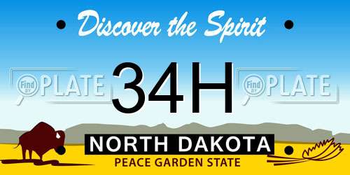 34H North Dakota License Plate