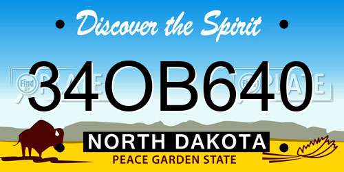 34OB640 North Dakota License Plate