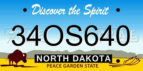 34OS640 North Dakota License Plate