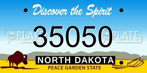 35050 North Dakota License Plate