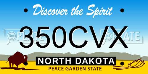 350CVX North Dakota License Plate
